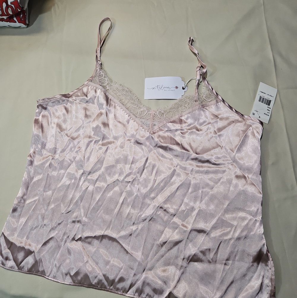 Bloom Satin Lace Cami - Blush Pink